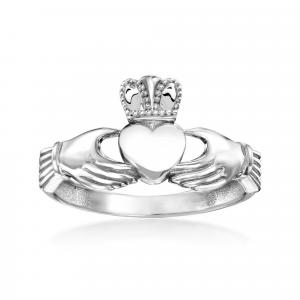 Кольцо Ross-Simons из белого золота 14 карат в технике кладдах Ross-Simons, белый