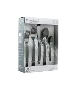 Набор столовых приборов Baily из 20 предметов, нержавеющая сталь, металлический сервиз на 4 персоны, черный цвет Megachef, black