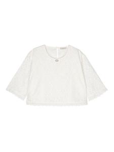 TWINSET Kids кружевная блузка, белый