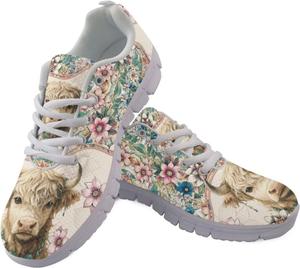 Женские ботинки POLERO в стиле бохо, легкие кроссовки на шнуровке, повседневная обувь для мужчин, размеры EU35-45, UK2.5-10, Boho Highland Cow