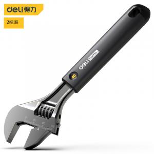 Deli Deli Разводной ключ с резиновой пластиковой ручкой и шкалой, двуручный разводной ключ с открытым зевом, 8 дюймов HT1508