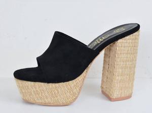 Черные босоножки на платформе с открытым носком Stella Shoes