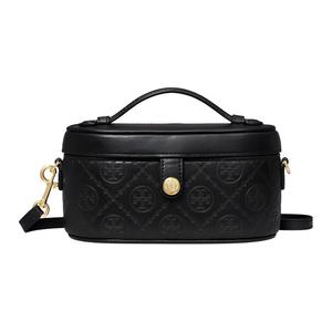TORY BURCH Монограмма Т Кожаная наплечная сумка через плечо косметичка женская черная