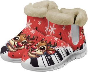 Зимние женские ботинки на слякоть, удобные утепленные ботильоны с меховой подкладкой, короткие ботинки с противоскользящей подошвой для улицы, утолщенные, размер 36-42 Qoiuvncy, Music Deer