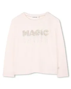 Детская футболка розового цвета из хлопка Billieblush, цвет Rosa claro