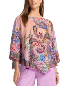 Шелковое пончо Джонни Вас Магали Johnny Was, розовый