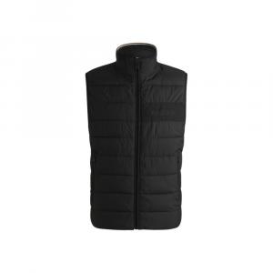 Водоотталкивающий жилет прямого кроя с логотипом в тон BOSS, черный