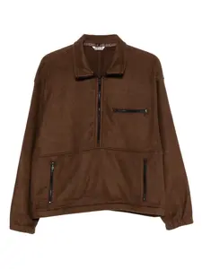 Толстовка с воротником на молнии Auralee, коричневый