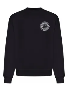 Свитшот с круглым вырезом и принтом "компас" Stone Island, черный