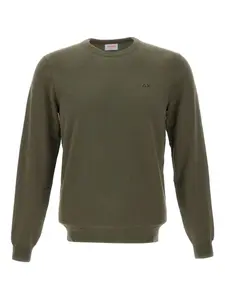 Свитер с вышитым логотипом Sun68, зеленый