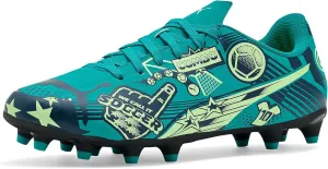 Футбольные бутсы Puma Unisex-Child Ultra Pulisic для искусственного и твердого покрытия (для малышей, детей младшего и старшего возраста), синий/зеленый