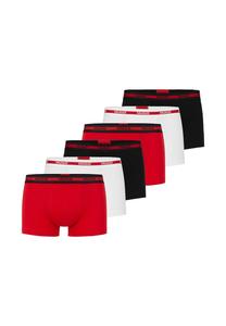 Мужские боксеры, 6 шт. - TRUNK TRIPLET PLANET, логотип, хлопок стрейч HUGO, цвет Schwarz Rot