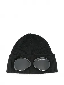 Шерстяная шапка бини с декором Goggles C.P. Company Kids, черный