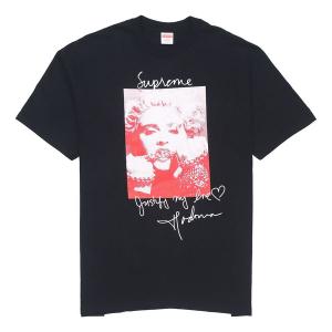 Футболка fw18 madonna tee black character avatar printing short sleeve Supreme, черный
