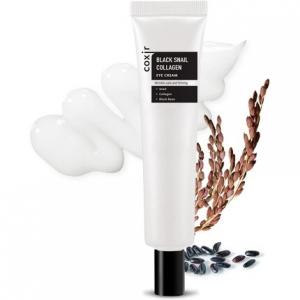 COXIR Коллагеновый крем для глаз с черной улиткой, 30 мл, 1,01 жидкая унция. с черной фасолью и слизью улитки