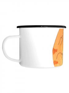 Эмалированная кружка XL "Кошка со средним пальцем" без слов, белая Mr. & Mrs. Panda