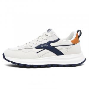 Мужские повседневные туфли G'VILL с амортизацией, увеличивающие рост, устойчивые к истиранию, дышащие и низкие G＇VILL, White Blue