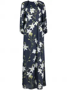 Платье макси Evian с принтом Bernadette, синий