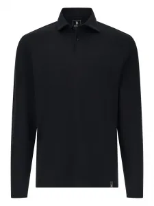 Поло из интерлока из пимского хлопка Boggi Milano, черный