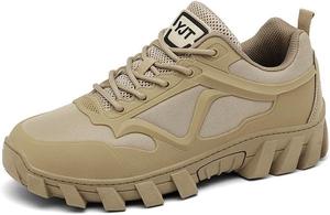 Мужские походные туфли, кроссовки, трекинговые ботинки для прогулок по тропам, низкие повседневные ботинки с прочной конструкцией, шнуровкой, нескользящие, легкие трекинговые туфли для путешествий, кемпинга и повседневной носки Qacksv, хаки