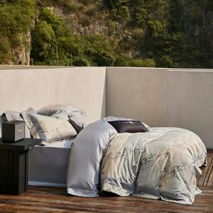 HAMMYKOTI Комплект постельного белья из египетского хлопка жаккард с леопардовым принтом и водяными лилиями Gray