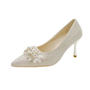 Тонкие туфли на шпильке женские шампань Yang Nianhua, Champagne 7Cm