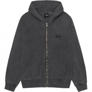 Stussy Базовый худи с молнией пигментной окраски, Black