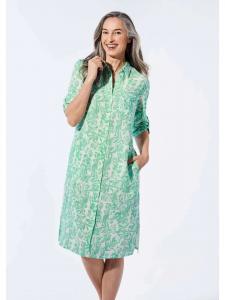 Длинное платье GOLDNER, цвет salbei/weiß/gemustert