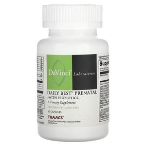 Добавка DaVinci Laboratories of Vermont Daily Best Prenatal с пробиотиками, 60 капсул
