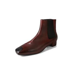 Yeezyy Reezy Бордовые женские короткие челси на каблуке 3 см, цвет Burgundy