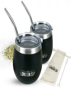 Чашка Yerba Mate Bombilla соломенная 0,2 л London Sip, черный