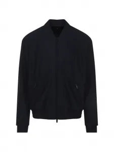 Текстурированная куртка с логотипом Giorgio Armani, синий