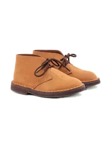 Ботинки Bobby из замши и кожи на шнуровке Pèpè, коричневый