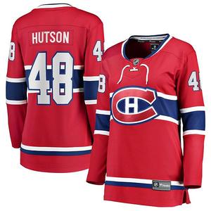 Женская домашняя джерси игрока Montreal Canadiens Lane Hutson красная Fanatics