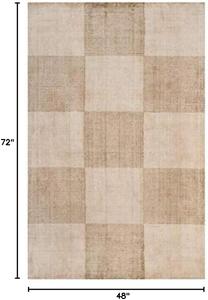 Ковер SAFAVIEH, 122 x 183 см, Indo Nepal Collection, Brown & Ivory, ручной работы, традиционный восточный из шерсти, идеален для помещений с высокой проходимостью: прихожая, гостиная, спальня (INN246A)