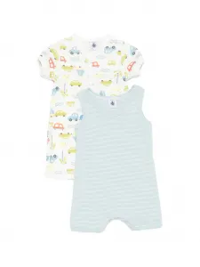 Комбинезоны с короткими рукавами (набор из двух) Petit Bateau, белый