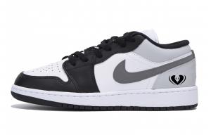 Jordan Мужские баскетбольные кроссовки Air 1 Puppy Fragment Snake Year с низким верхом, износостойкие, черные