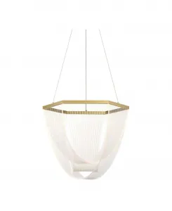 Современный подвесной потолочный светильник Muir 20 1/5 см для столовой, над столом, светодиодный, с прозрачным матовым золотистым покрытием Possini Euro Design