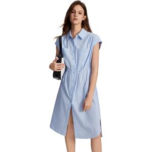 ELLE Женское синее платье без рукавов