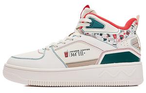 Кеды, скейтборд обувь женская средняя высота белый/зеленый 361°