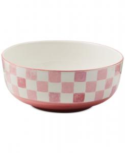 MacKenzie-Childs Сервировочная миска в розовую клетку, 112 унций
