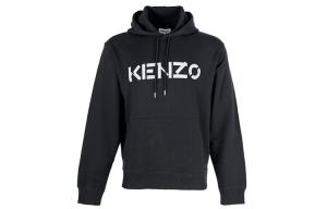 Толстовка мужская Kenzo с белым принтом, черный