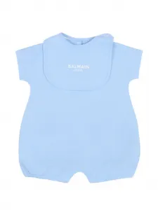Комплект ромпер с логотипом Balmain Kids, синий