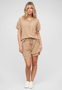 Блузка на пуговицах KURZARM MIT KNOPFLEISTE UND BRUSTTASCHE Cloud 5ive, коричневый