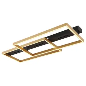 Потолочный светильник LED LUFFY LED-модуль 1 шт. Теплый белый Светильник для потолка/Размеры (ДxШxВ): 900x398x102 мм/Гостиная/Спальня/современный Globo Lighting, черный