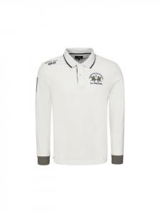 Рубашка-поло с длинными рукавами MBP300 белого цвета La Martina