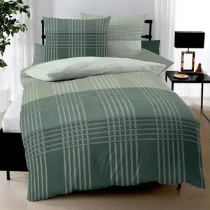 Постельное белье Biber Zones 155x220 см + 80x80 см оливкового цвета Kaeppel