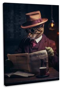 Картина на холсте Hustling Sharks Mr. Cat lV, красный