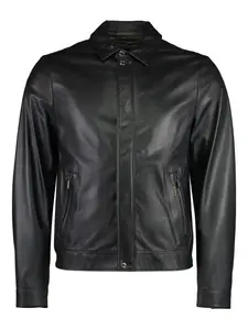 Кожаная куртка с карманами на молнии Moorer, черный