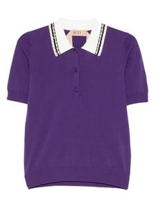 Рубашка-поло Nº21 crystal-embellished polo top, фиолетовый